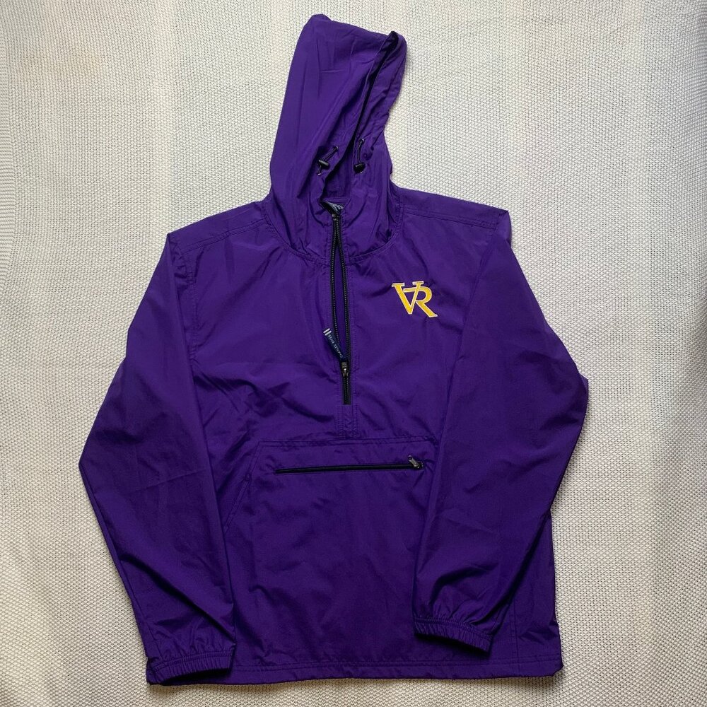 Charles River Apparel Purple and Gold Comfy Rain Jacket With Pouch Size M